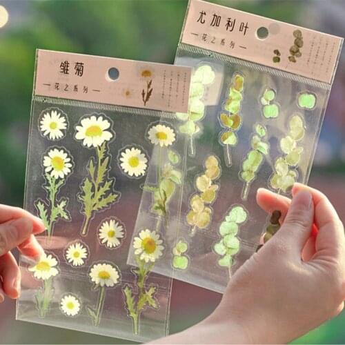 Natural Leaves Flowers Specimen Series Translucent Stickers Decorations Scrapbooking Diary Albums