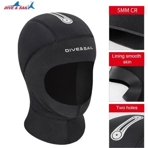 5mm neoprene diving hat professional uniex CR fabric swimming cap winter cold-proof wetsuits head cover helmet swimwear F