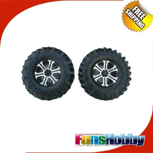 One Pair Alloy 1.9 Wheels & Tires Set For D90 D110 SCX10 CC01 Scale Rock Crawler Truck Free Shipping.COD.32000