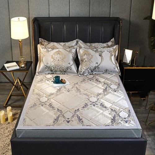 European Style Luxury Jacquard Thickened Ice Silk Mat Set, Cool But Not Ice, Suitable For All Ages