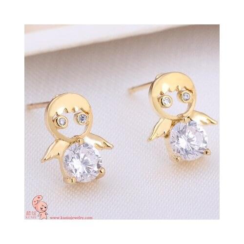 Kuniu Geometric Shape Stud Earrings for Women Crystal Metal Material Cute Lovely Style Party Birthday Occasion Jewelry