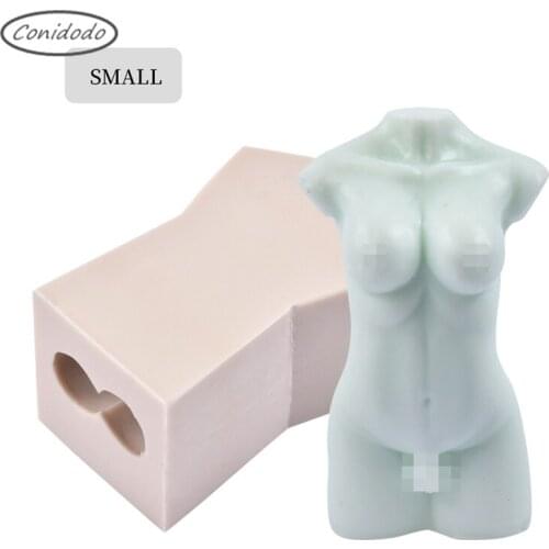 Thailand Shemale Silicone Candle Mold 3D Bisexual Breast Penis Vaginal Butt Plaster Home Ornaments Moldes Para Stereo Resina