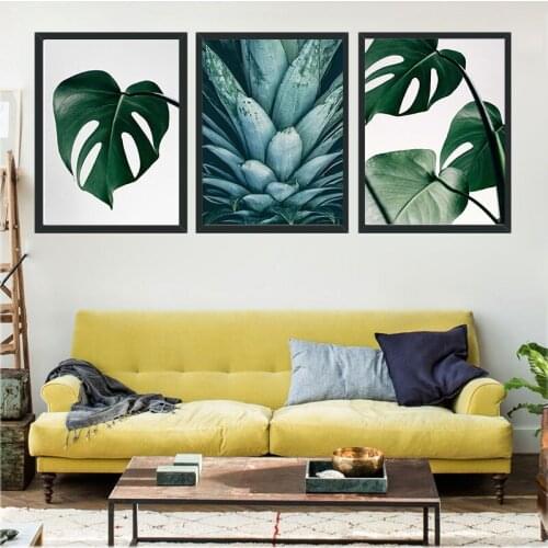 Nordic Minimalism Pineapple Green Plant Leaves Canvas Painting Wall Art Print Poster Wall Pictures For Living Room Home Decor