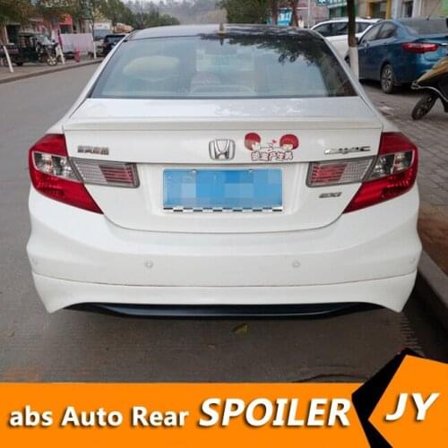 For HONDA Civic Spoiler 2012-2014 civic spoiler High Quality ABS Material Car Rear Wing Primer Color Rear Spoiler