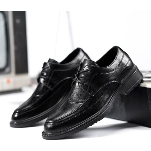Men Shoes Lace Up Leather Men Casual Shoes Man Footwear Brown Male Boots For Men Shoes Formal Wedding Dress Shoes Oxford