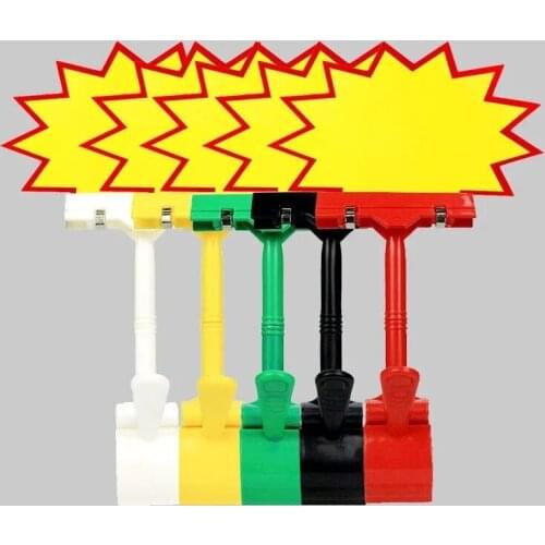 5 Pieces Sign Paper Card Display Price Label Tag Promotion Clips Holders Stand Rotatable POP Clips