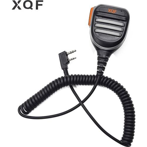 XQF 2 Pin PTT Handheld WaterProof Speaker Mic for Baofeng Two Way Radio UV-5R GT-3TP BF 888S UV 6R GT-3 DM-5R Walkie Talkie