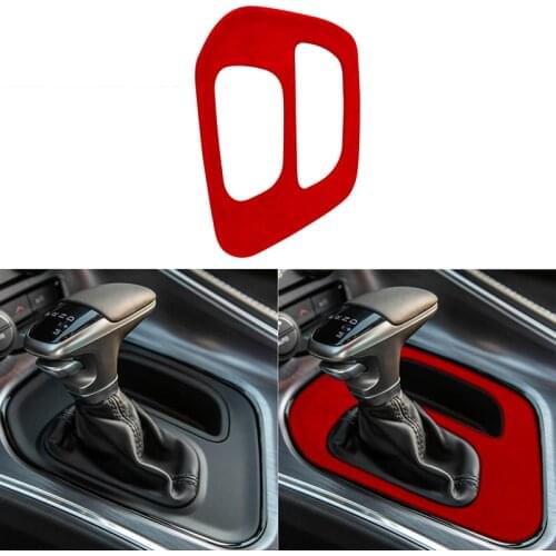 Suede LHD Car Interior Center Consoles Gear Shift Panel Decoration Cover Strip Trim for Dodge Raider Challenger 2015-2020