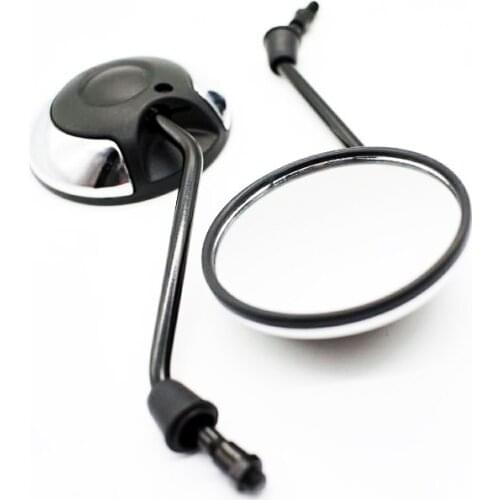 10mm Motorcycle Round Mirror Universal Motorbike Rearview Mirror for Dirt Bike Harley Yamaha Scooter Retro Black Side Mirrors