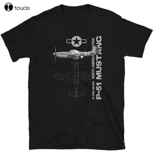 P-51 Mustang Wwii Fighter Airplane Profile T-Shirt. Summer Cotton Short Sleeve O-Neck Mens T Shirt New S-5Xl Cotton Tee Shirt