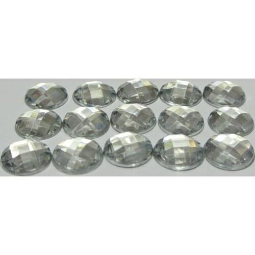 200pcs 12mm No Hole Clear Acrylic Flatback Rhinestone Faceted Round clothing Jewelry diy Accessories