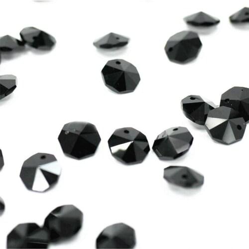 2000pcs/lot 14mm Black crystal lighting beads in one hole free shipping! DIY garland strand beads door curtain pendant beads
