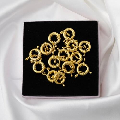 JUYA 5 Pcs 15 mm Sailor Fastener Clasps For Bracelets Necklaces Making DIY Hooks Connectors Handmade Jewelry Finding Accessories