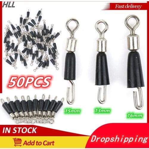 50PCS Fishing Hooks Tackle Swivel Stainless Steel Fishing Connector Solid Ring with Interlock Snap Fishing Accessories Fishhook