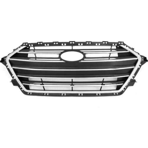 ABS Car Front Bumper Radiator Racing Grille for Hyundai Elantra 2017-2018 Front Upper Center Hood Replacement Bumper Grille
