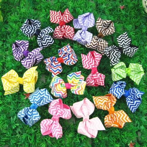 XIMA 50pcs/lot Printed 3inch Hair Ribbon Bows without Clip Girls Handmade DIY Hair Accessories