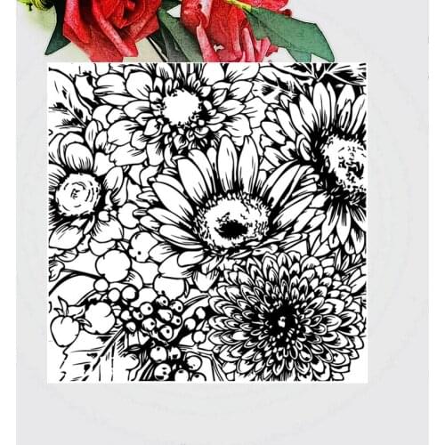 Bulk Deals Sunflower Clear Stamps Transparent Silicone Seals Roller Stamp DIY Scrapbooking Wedding Photo Album Card Making