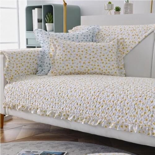 Sofa Covers for Living Room Dirt-proof Couch Cover Gray Color Cotton Cushion Furniture Cover Corner Sofa Towel 1/2/3-Seater Pad