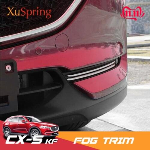 For 2017-2021 Mazda CX-5 CX5 KF Car Front Fog Light Steel Trim Sticker Strips Garnish Decoration Chrome Styling 4pcs/set