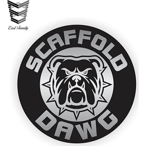 EARLFAMILY 12cm x 12cm Scaffold Dawg Hard Hat Sticker Helmet Decal Label Scaffolding Builder Dog Sticker Car Styling