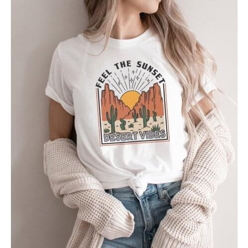 Desert Vibes - Southwestern Themed T Shirt Hiking Tees Outdoor Shirts Wilderness Graphic Tee Cool Outdoors Print Tshirt Unisex