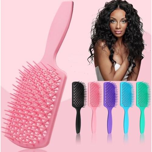 Wet Hair Combs Head Massage Comfortable Plastic tangle Anti-Static Detangling Hairbrushes I See Hair Salon Styling Tools