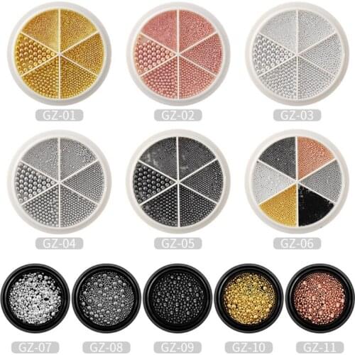 Caviar Nail Art Beads Decoration Micro Round Ball Alloy Beads 3D Nail Decoration
