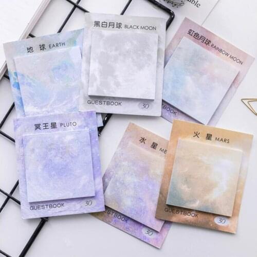 Beautiful Water Color Memo Pads Simple Scrapbook Sticker School Supplies Post Sticky Notes Office Stationery 30 Sheets