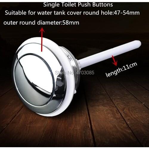 Outer round diameter 58mm round single push button,toilet water tank ceramics cover hole ABS plastic round switch push button