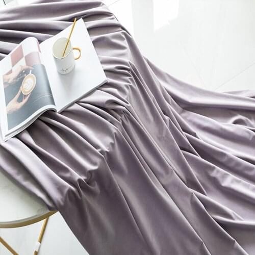 Simple Modern Ins Mink Velvet European Style Living Room Bedroom Solid Color Shading Curtains for Living Room Bedroom