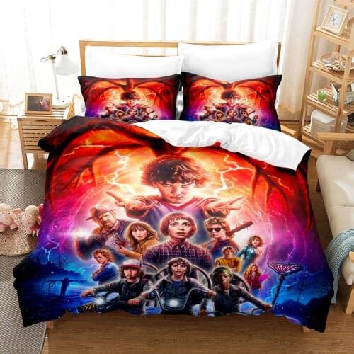 Stranger Things Bedding Set Single Twin Full Queen King Size Stranger Things Bed Set Childrens Kid Bedroom Duvetcover Sets 041