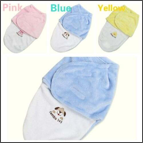 Girl Boy Baby Swaddling Clothes Hold Blanket Sleeping Bag Infant Products Flannel Single Layer Embroidered Blanket Sleeping Bag