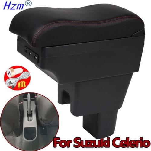 For Suzuki Celerio Armrest Box For Suzuki Celerio Center Console Modification Accessories Cup Holder Large Space USB Interface