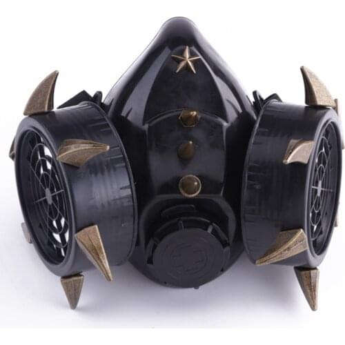 Halloween Metal Rivets Punk Masks Gothic Cosplay Respirator Retro Masks Masquerade Accessories Cosplay Gas Mask