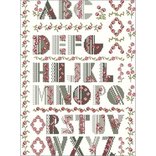 Pink rose flower string letters Counted Cross Stitch 11CT 14CT 18CT DIY Cross Stitch Kits Embroidery Needlework Sets home decor