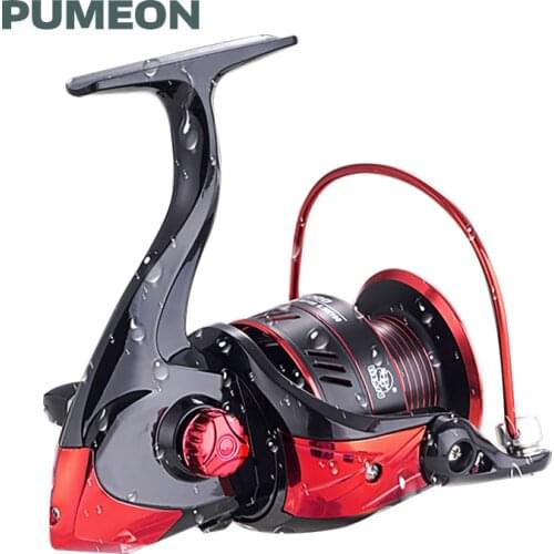 PUMEON Fishing Reel 12BB Gear Ratio 5.2:1 Max Drag 8KG Aluminum Alloy Metal Spool Spinning Reel Nylon Rocker Saltwater Wheels