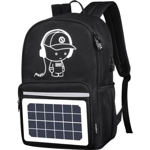 Solar Panel Backpack Portable USB Shoulder Bag Large Capacity Waterproof Charging Solar Panel Cells Charger Bags