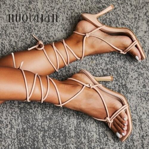 2021 New Women Shoes Gladiator Women Sandals Ankle Cross Strap High Heels Sandals Summer Shoes Woman Sandalias Ladies pump