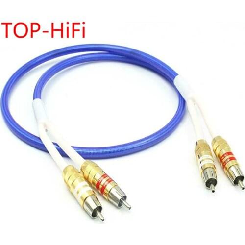 TOP-HiFi Audio Video Copper 4 core Silver Plated Audio RCA to RCA HI-end Audio Shield Cable