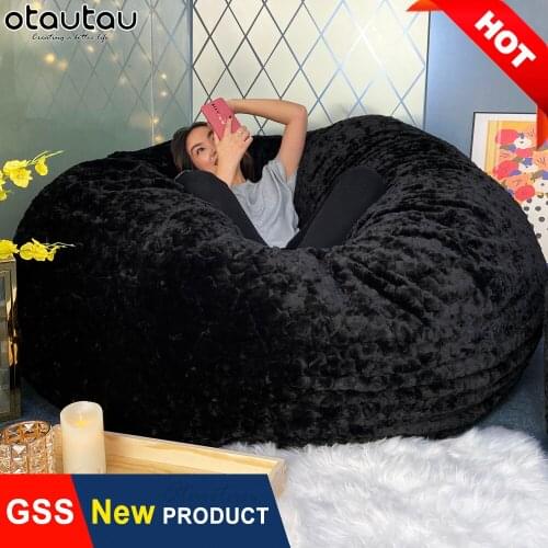 Corner Seat King Size Sofa Sac Grand Pouf Lazy Lump Giant Round Ball Couch Movie Couch Futon Bed Recliner Furniture PP Filler
