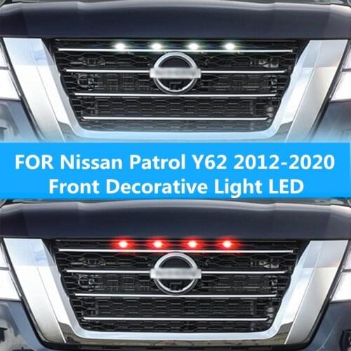 Car decoration light LED FOR Nissan Patrol Y62 2012-2021 car front mid-grid yellow light daytime running light retrofit 12V