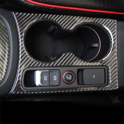 Car Interior Water Cup Holder Panel Decoration Stainless Steel carbon fiber Cover Stickers Trim For Audi Q3 2013-17 Car Styling