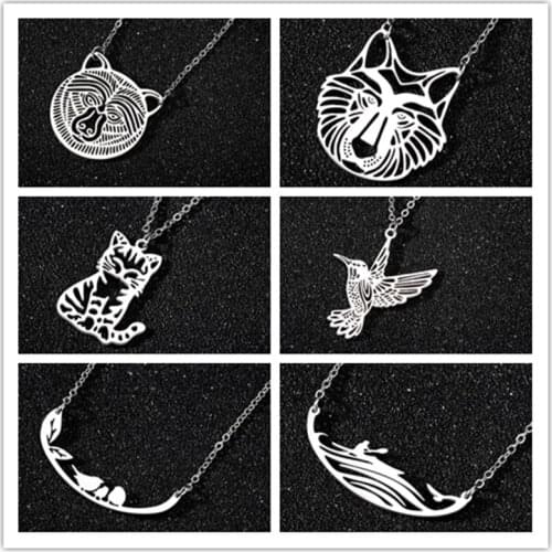 Cool Retro Zhang Hollow Wolf Head Pendant Necklace Male Wild Hunting Animal Jewelry Accessories Teen Wolf Necklace Harajuku 2020