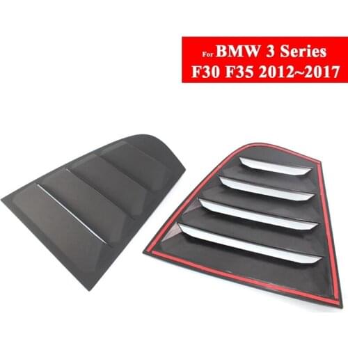 Top!-2X Matte Black Rear Side Window Louvers Scoop Cover Vent for -BMW F30 3-Series 2012-2016