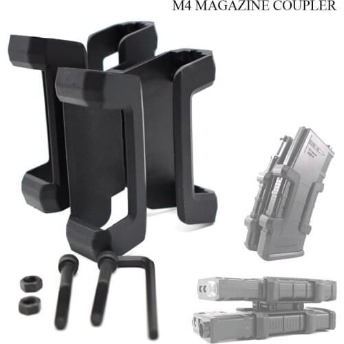 Military Tactical Rifle Gun M4 Magazine Parallel Connector Double Mag Coupler Clip Link Holder Airsoft Hunting Accessories