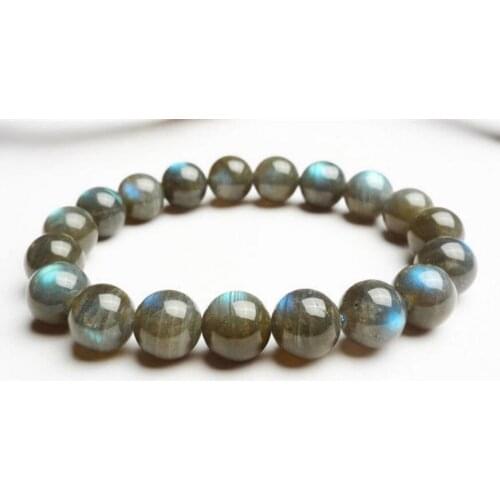 Jewelry Natural Blue Light Labradorite Gemstone Bead Stretch Bracelet 9mm AAA