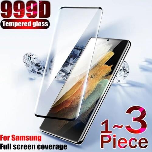 999D Screen Protector For Samsung Galaxy Note 20 Ultra S21 S20 S10 S9 S8 Plus S10E Tempered Glass For S21 Ultra Note10 Plus 9 8