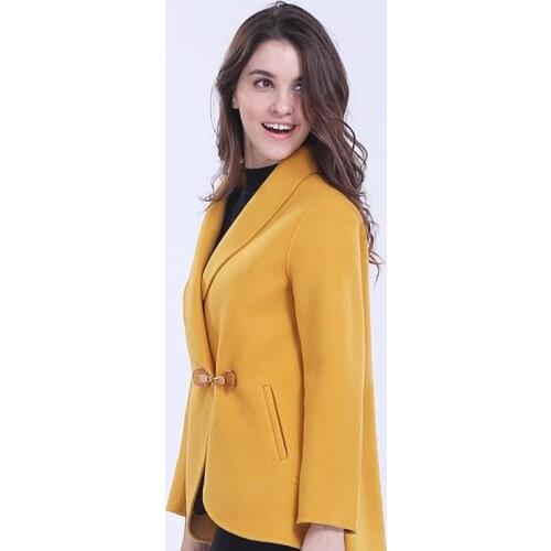 Casual 2020 Double side Cashmere Womens Coats Wool Coat Female Autumn Winter Coat Women Overcoat manteau femme H396A