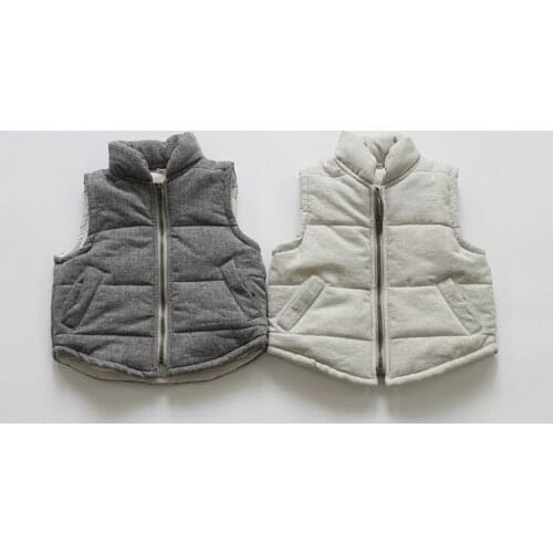 Baby Vest 2019 Winter Girls Clothes Waistcoats Thicken Zipper Casual Sleeveless Jackets for Boys Kids Clothing 1 2 3 4 5 Years