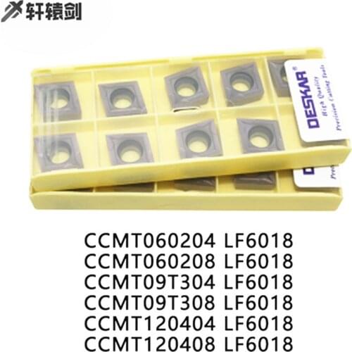 10pcs DESKAR CCMT060204 CCMT09T304 CCMT120404 LF6018 CNC Carbide Inserts for Stainless Steel Metal Turning Tools